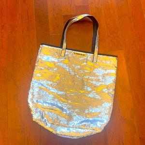 Victoria's Secret Large Sequin Silver Tote